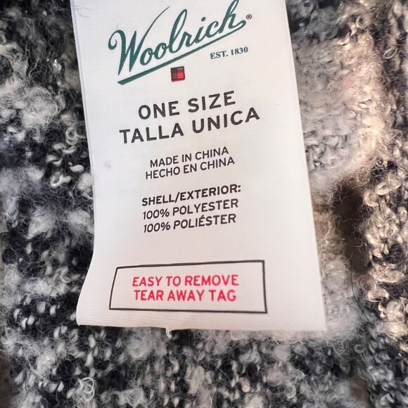 Woolrich Women One Size Black & Gray Plaid Poncho Amelia Shawl Blanket Wrap Cape - Picture 5 of 5